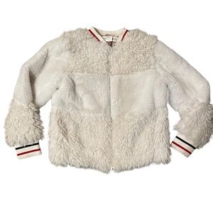 Girl’s faux fur bomber jacket - size S (7/8)